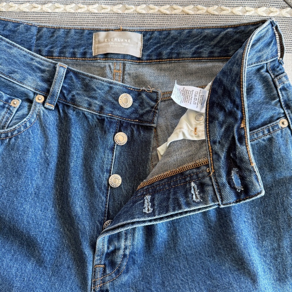 NWT Everlane The Curvy ‘90s Cheeky Straight Button Fly Jean Crop Rigid Denim - Picture 5 of 7